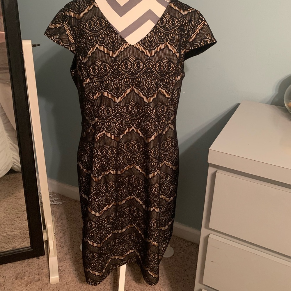 Liz Claiborne Black Lace Overlay Dress